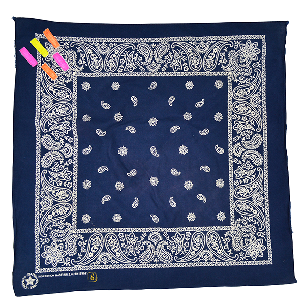 DOCTOR'D BY SQUAR'D AWAY - NAVY RECTANGLE BANDANA